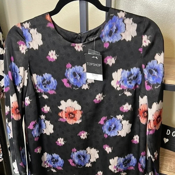 TOPSHOP Floral Shift Dress size 4 NEW - Picture 5 of 8